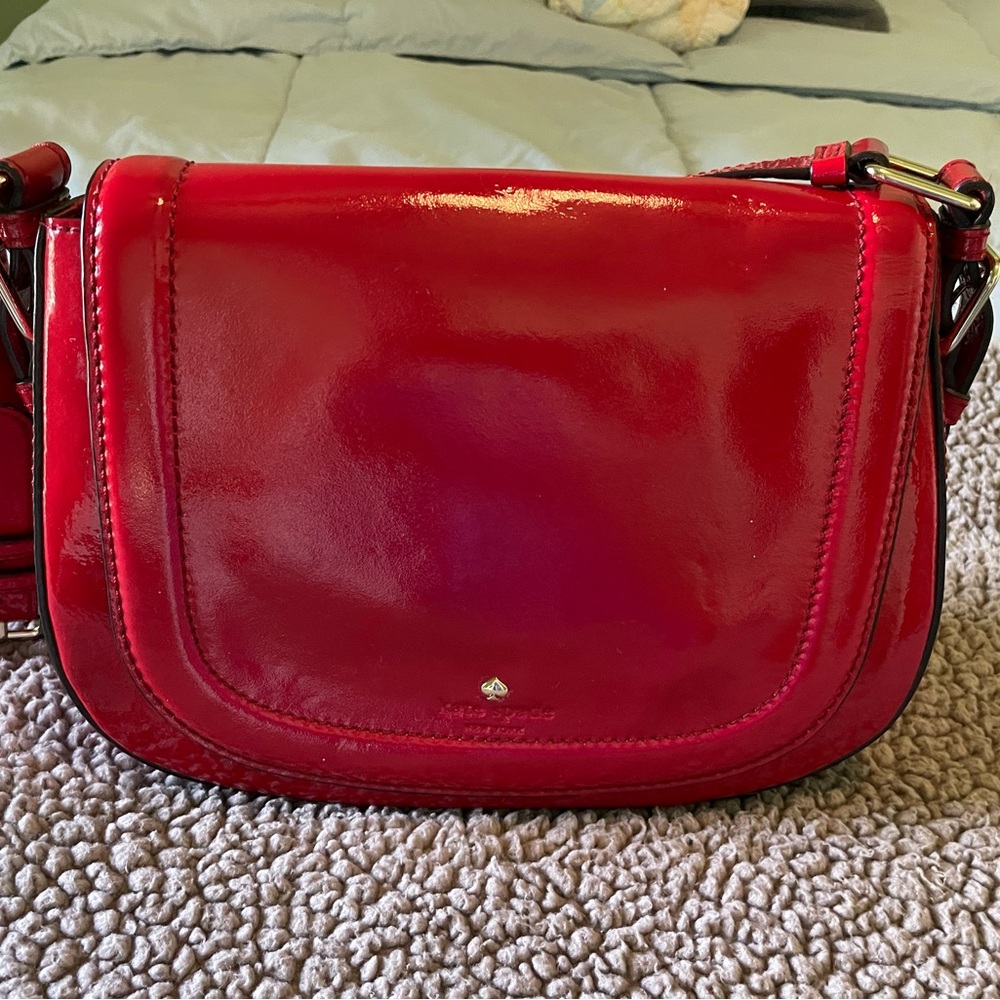 Kate Spade NY Red Leather Piper Carlisle Street Maraschino Shoulder Bag